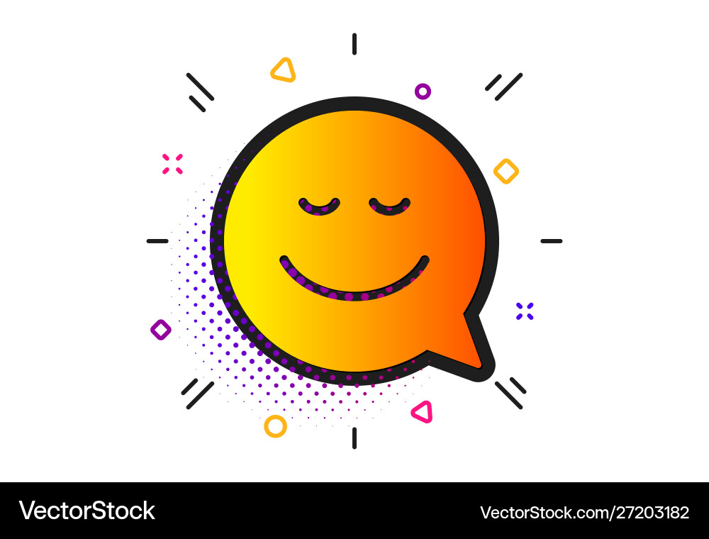 Comic speech bubble with smile icon Royalty Free Vector