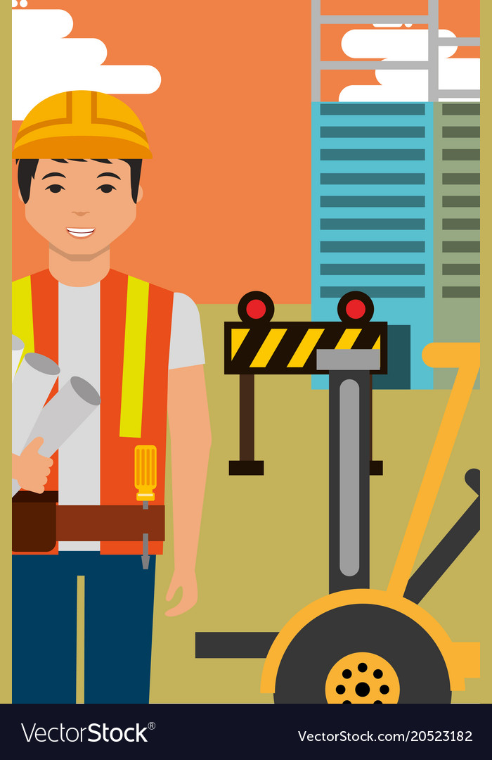 Construction people workers Royalty Free Vector Image