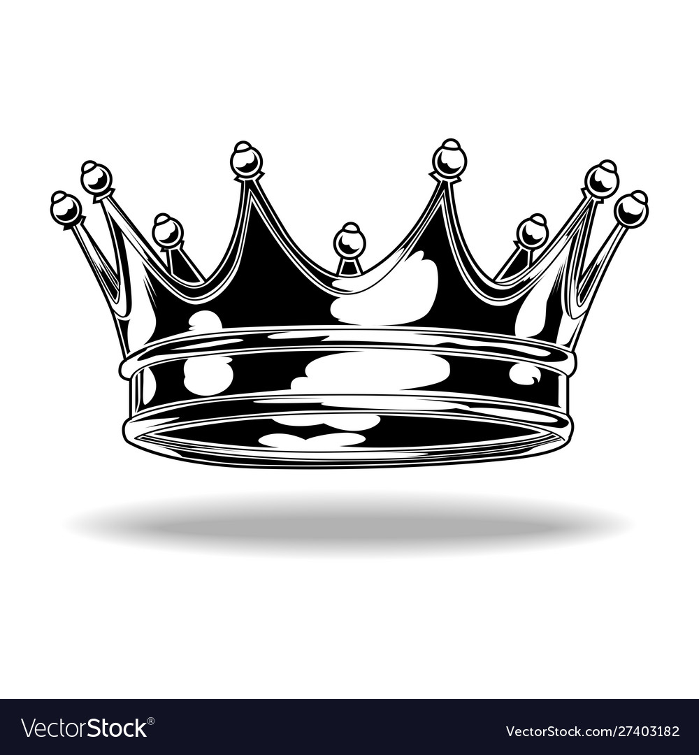 Crown black and white king queen 44 Royalty Free Vector