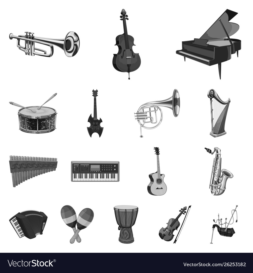 Design music and tune sign set Royalty Free Vector Image