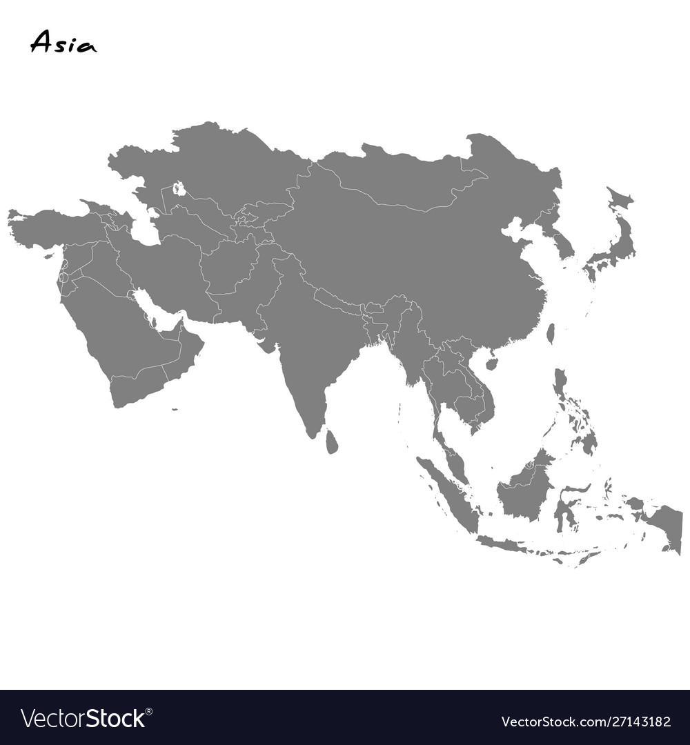 High Quality Map Asia Royalty Free Vector Image 9903