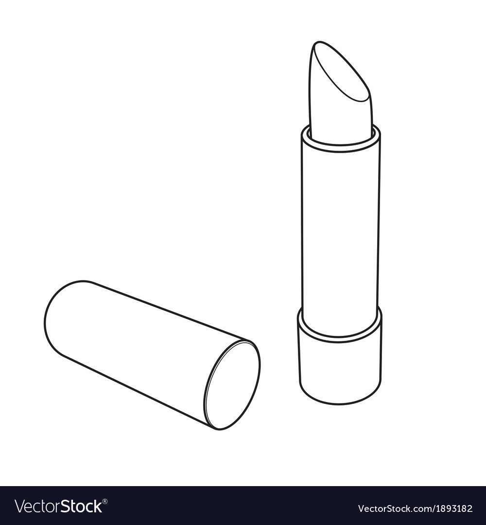 Lipstick outline Royalty Free Vector Image - VectorStock