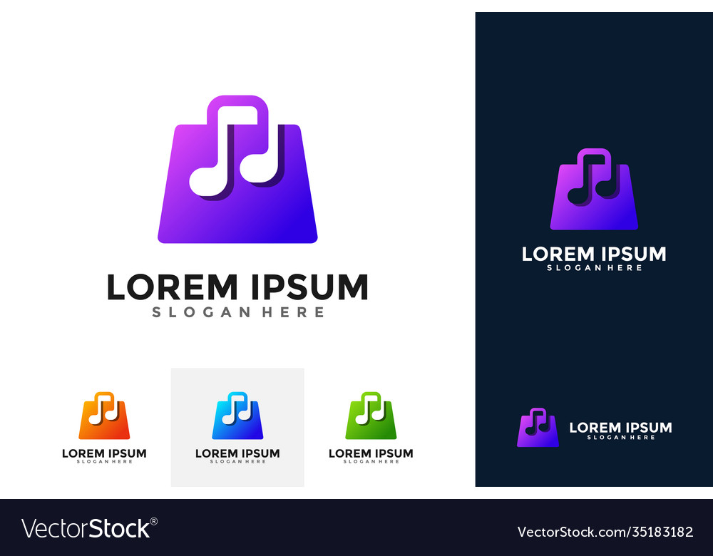 Music shop logo template design store logo Vector Image