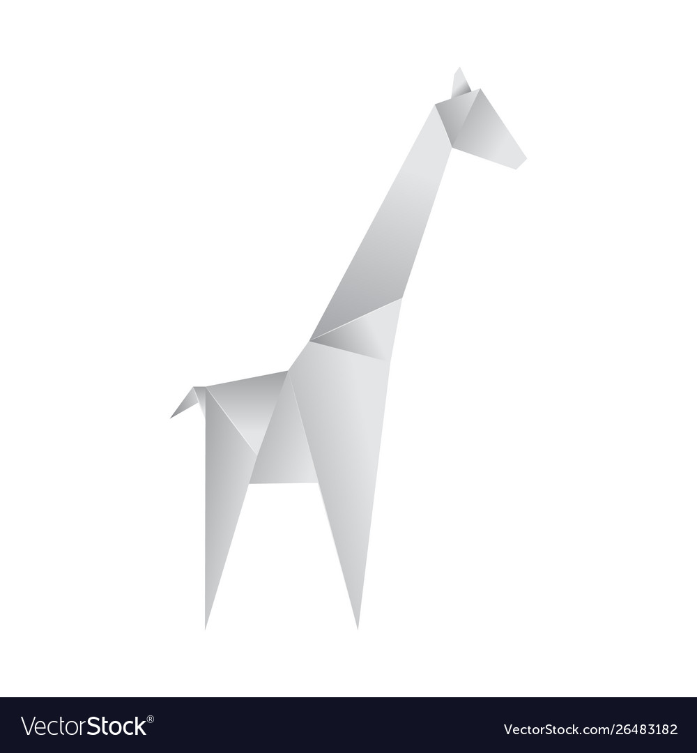 Realistic detailed 3d origami paper animal giraffe Realistic detailed 3d origami paper animal giraffe