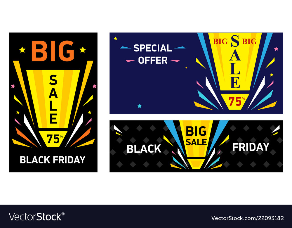 Set banners black friday big sale