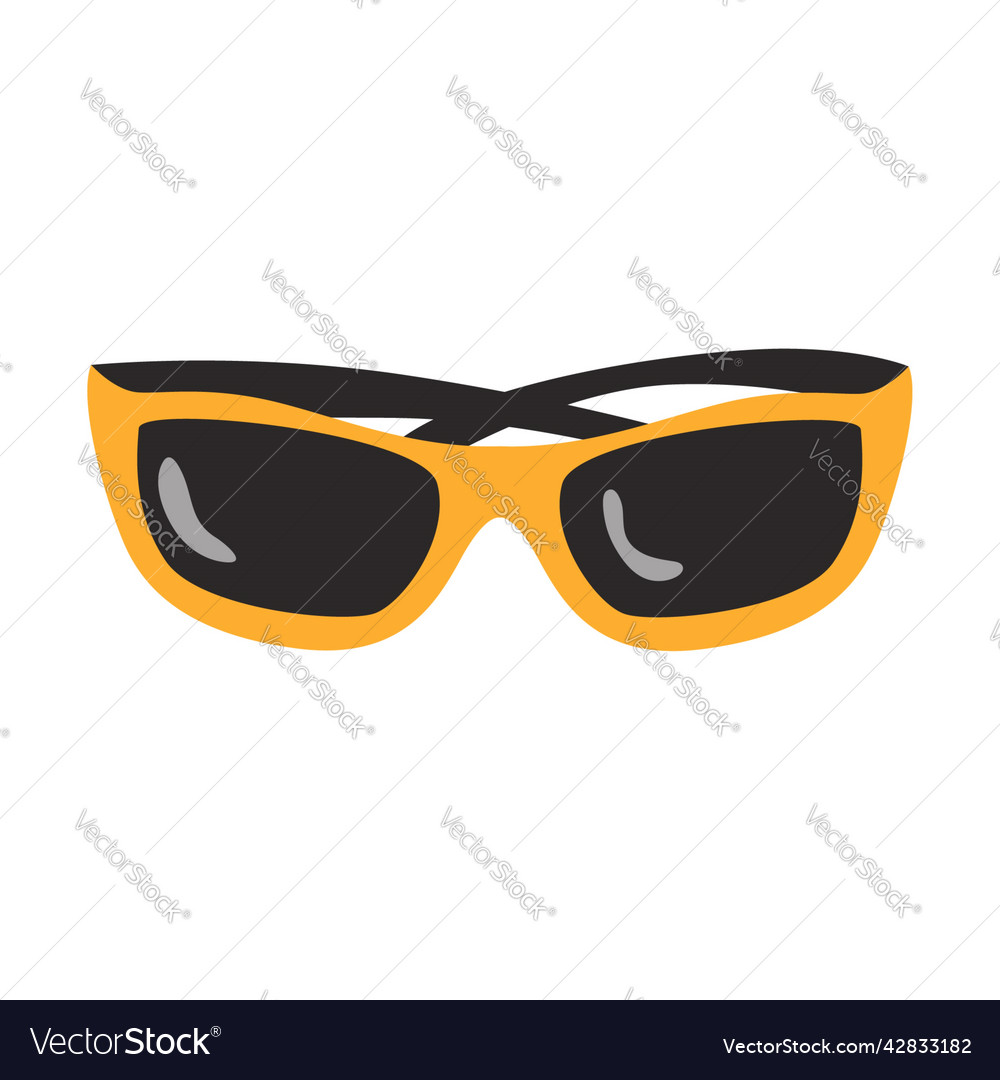 Sunglasses with yellow frames summer personal Vector Image