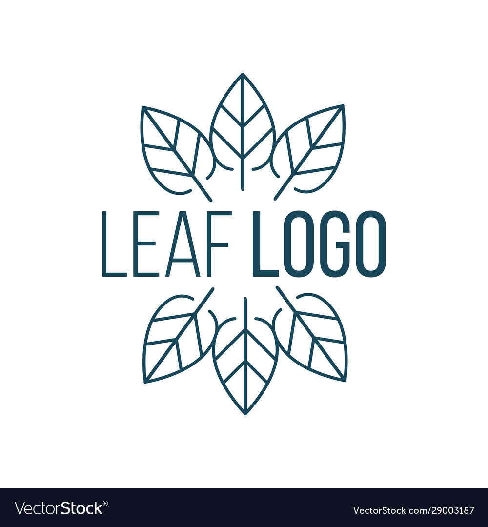 Abstract leaves in circle logo icon design