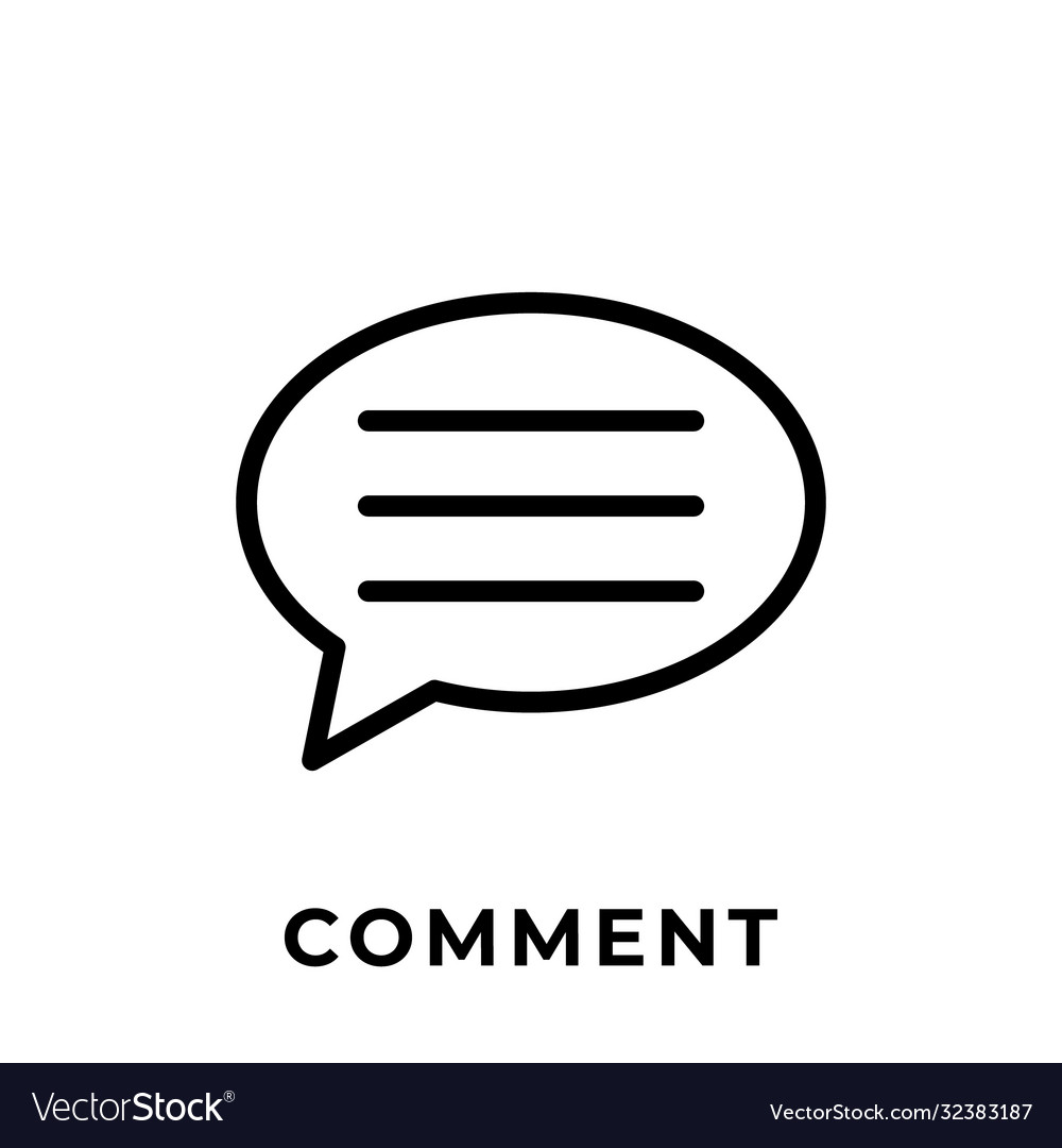 Comment button icon for social media Royalty Free Vector