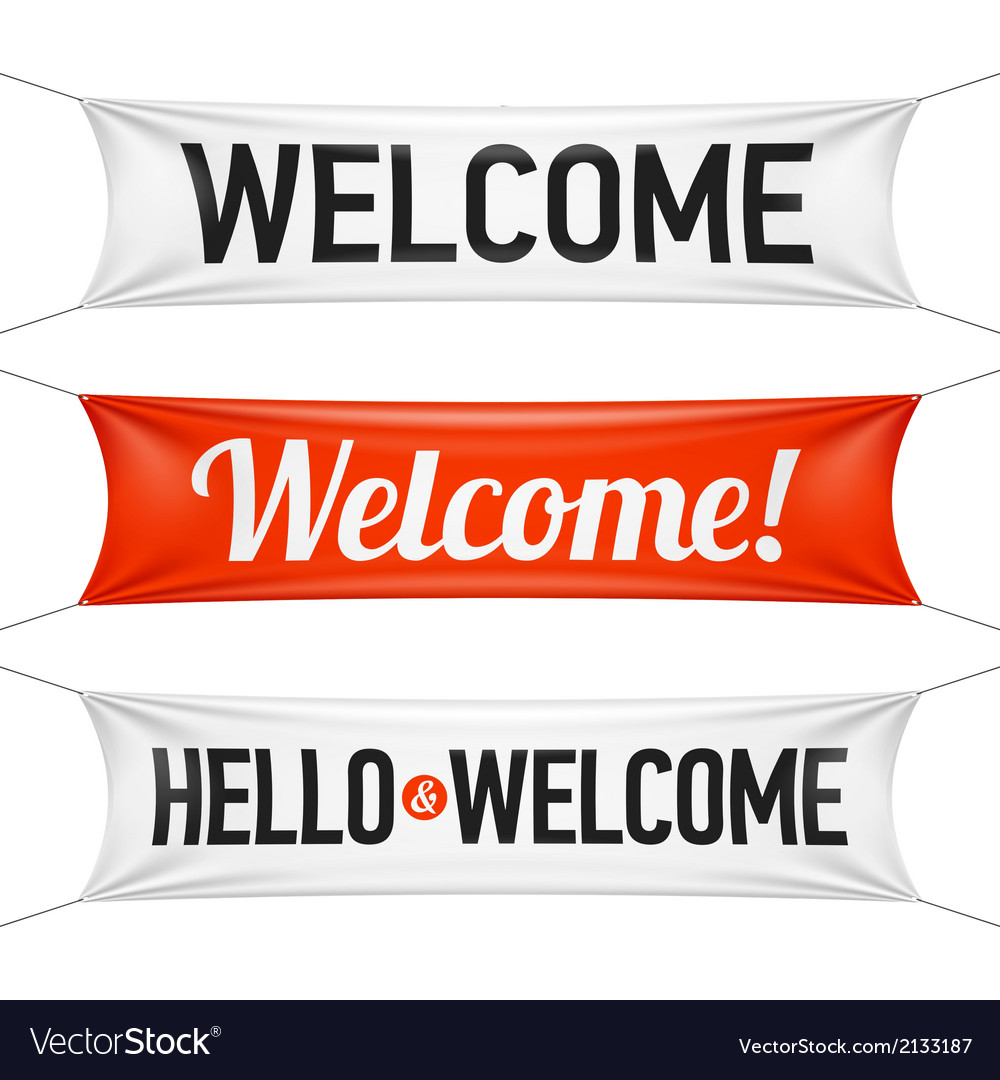 Hello and welcome banners Royalty Free Vector Image