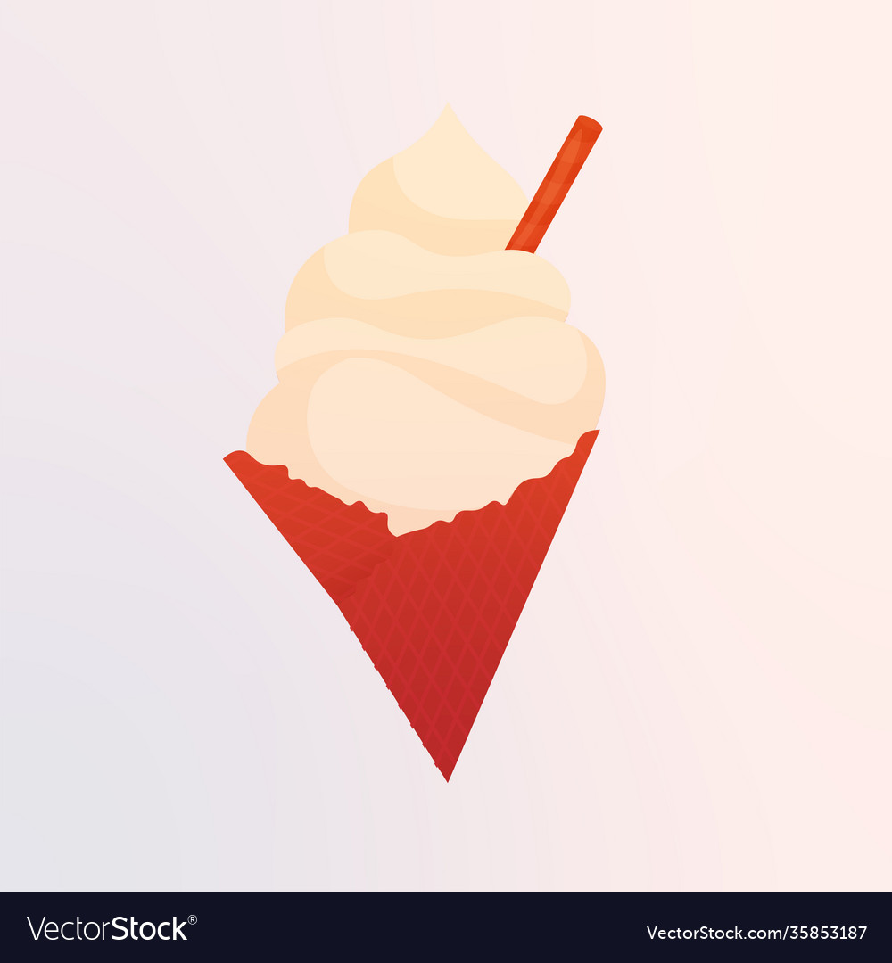 Isolated ice cream cone sweet Royalty Free Vector Image