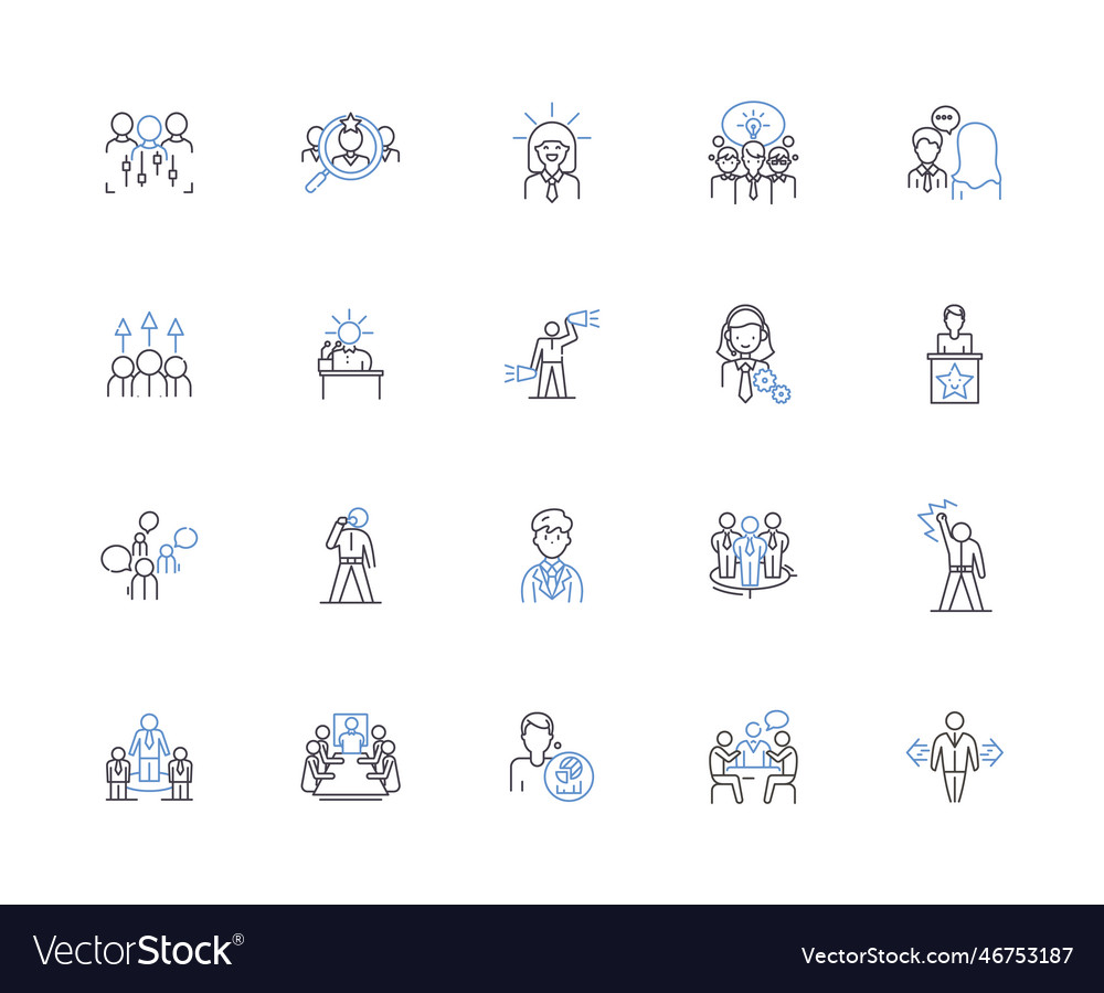 Office people outline icons collection Royalty Free Vector