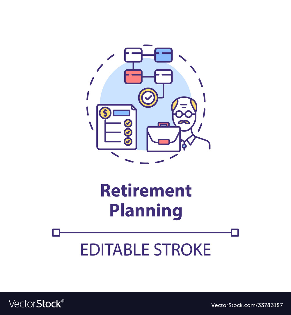 Retirement planning concept icon Royalty Free Vector Image