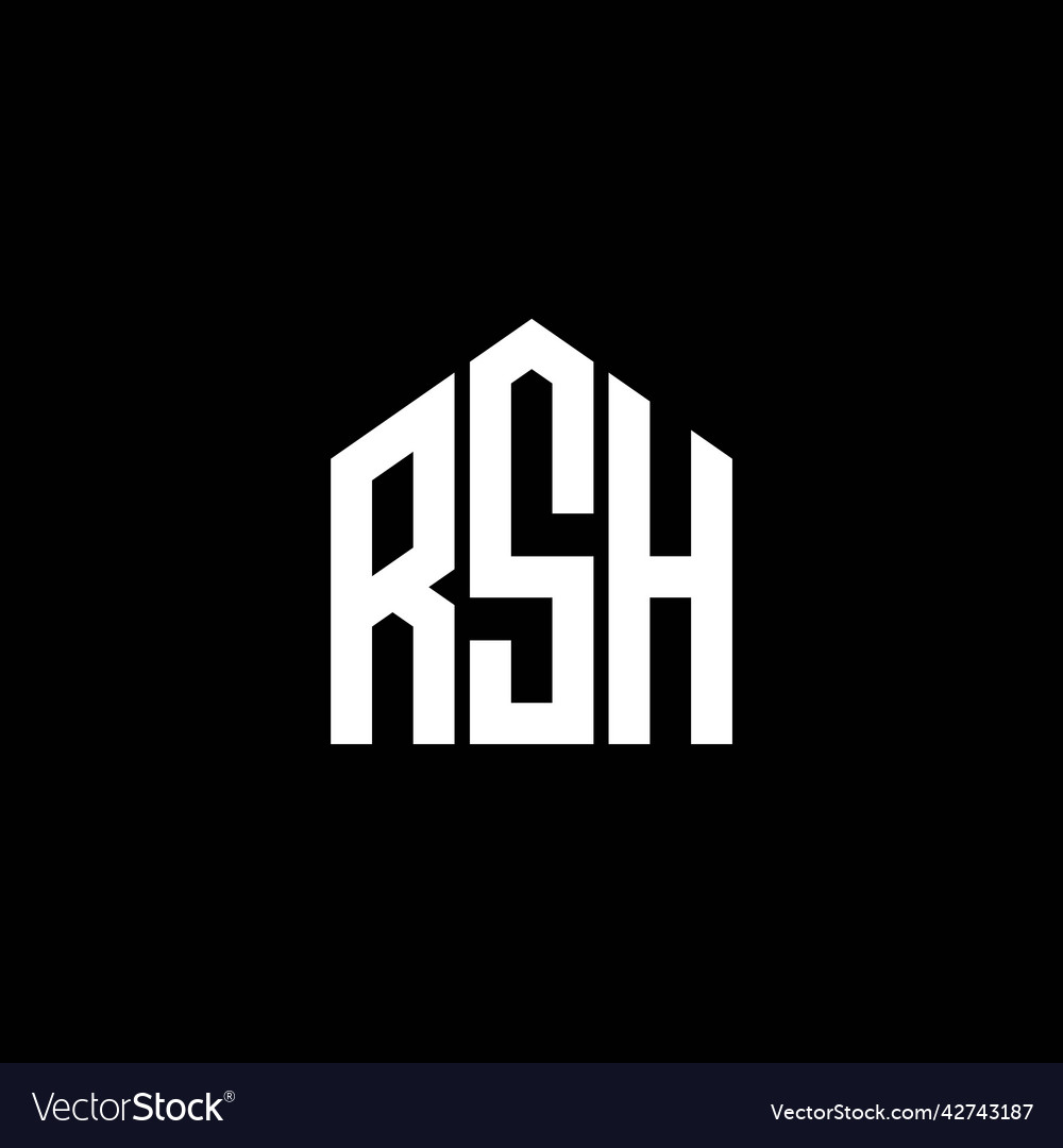 Rsh letter logo design on black background Vector Image