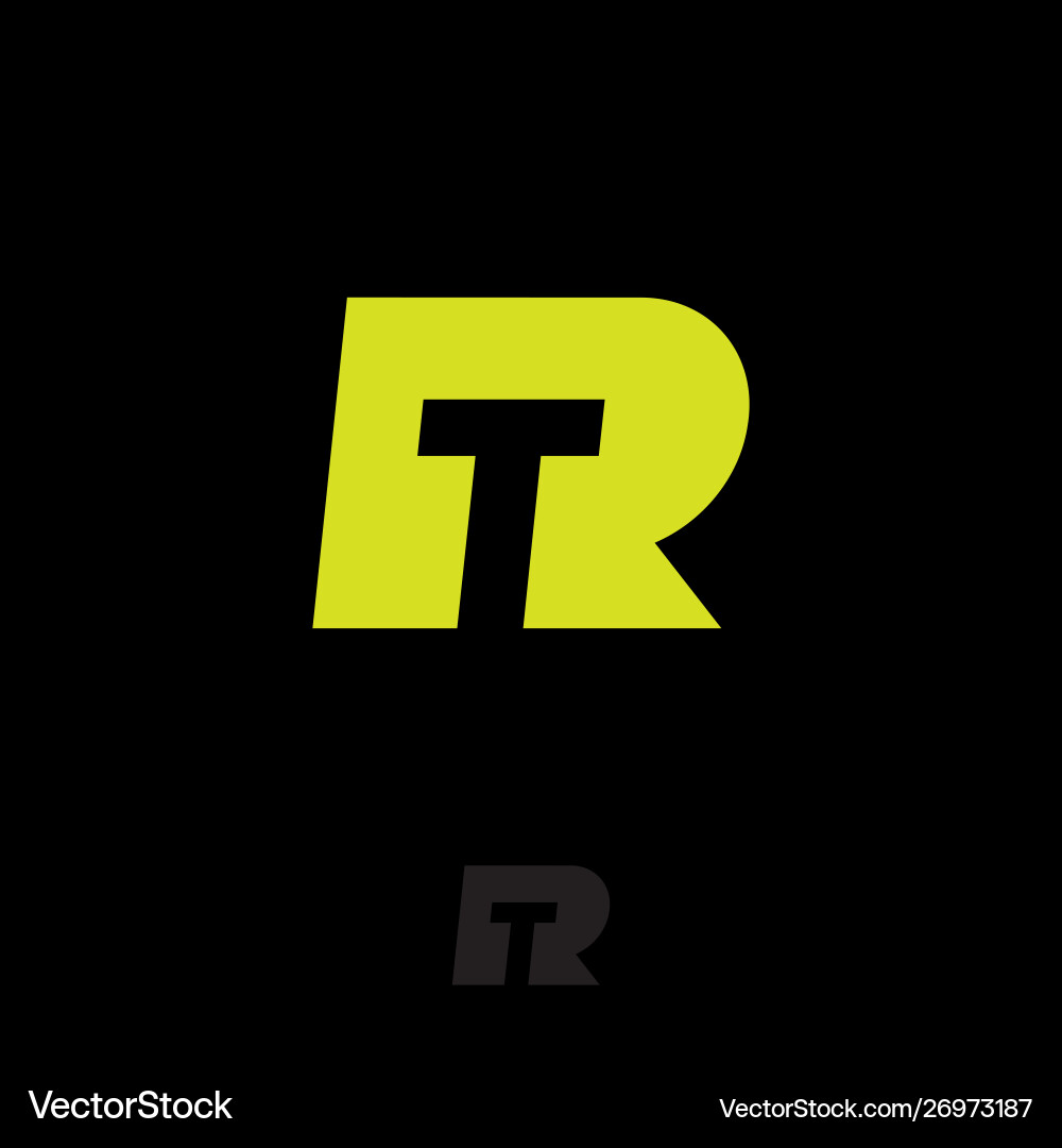 Rt logo yellow monogram Royalty Free Vector Image