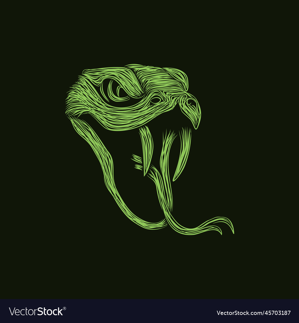 Snake venom green artwork style design Royalty Free Vector