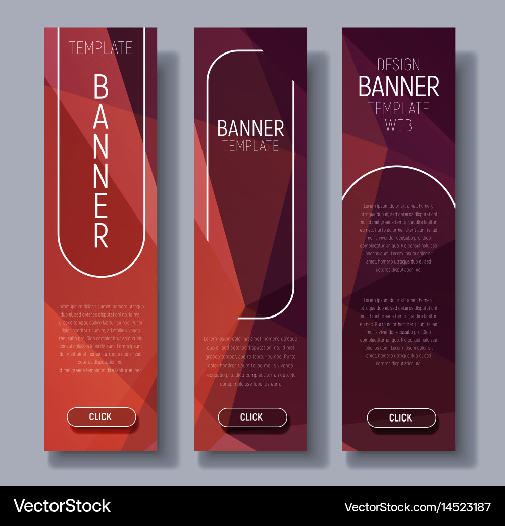 Template Vertical Web Banners With Abstract Brown Vector Image