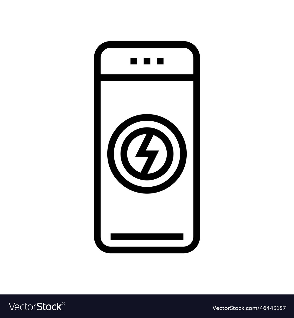 Wireless power bank home office line icon Vector Image