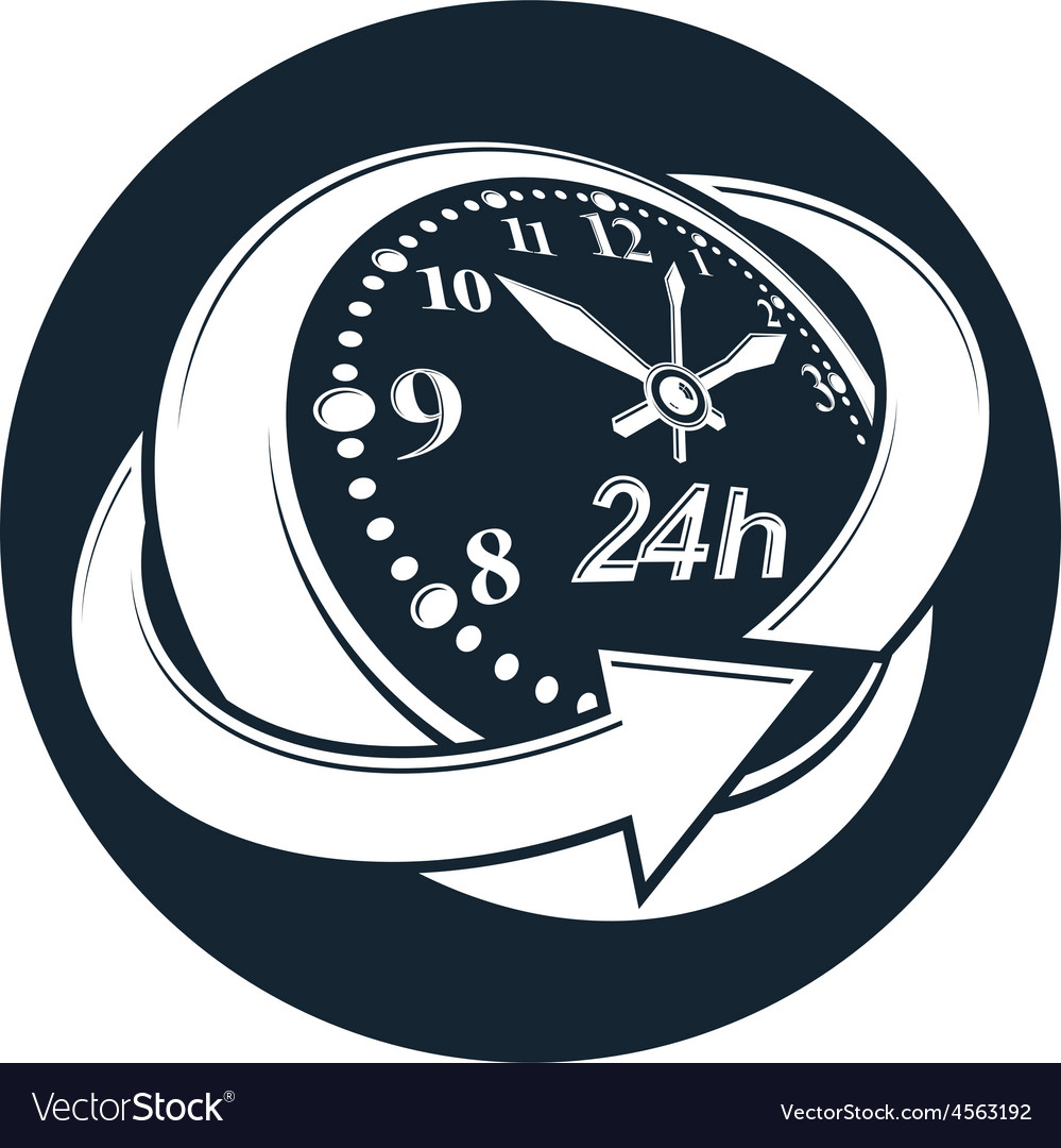 24 hours-a-day concept clock face with a dial