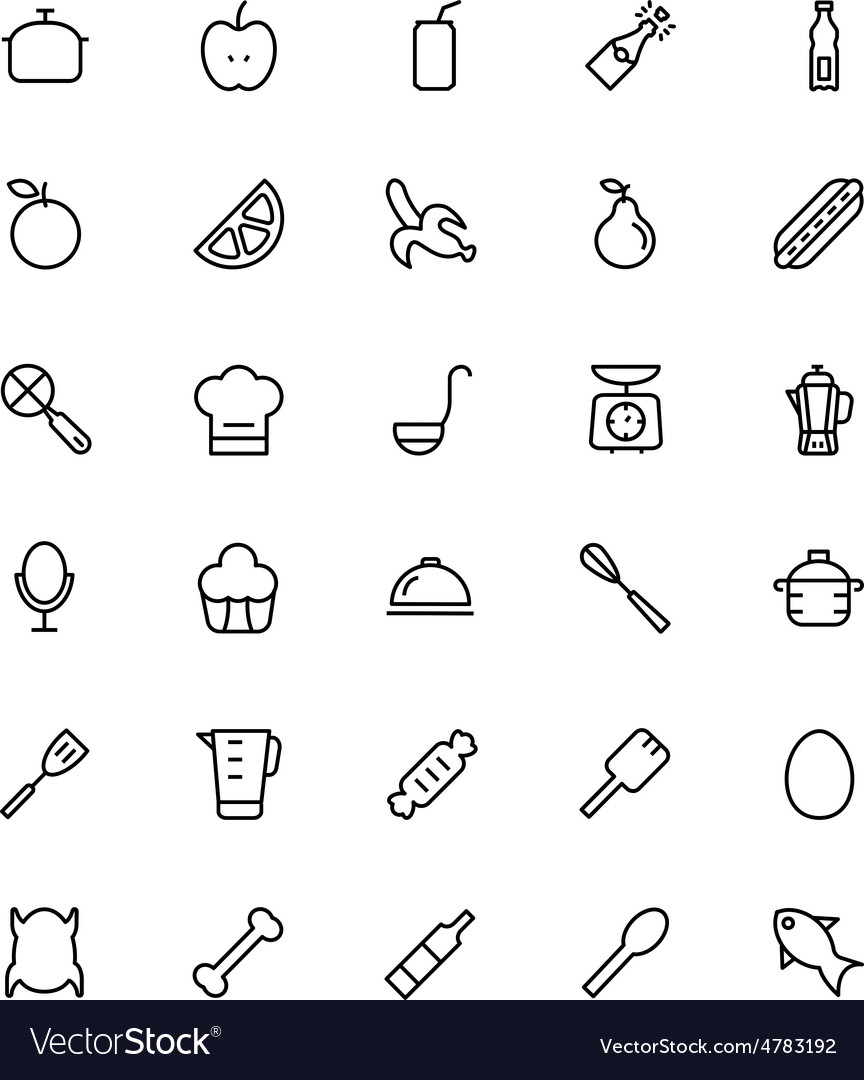 Food and drinks line icons 9