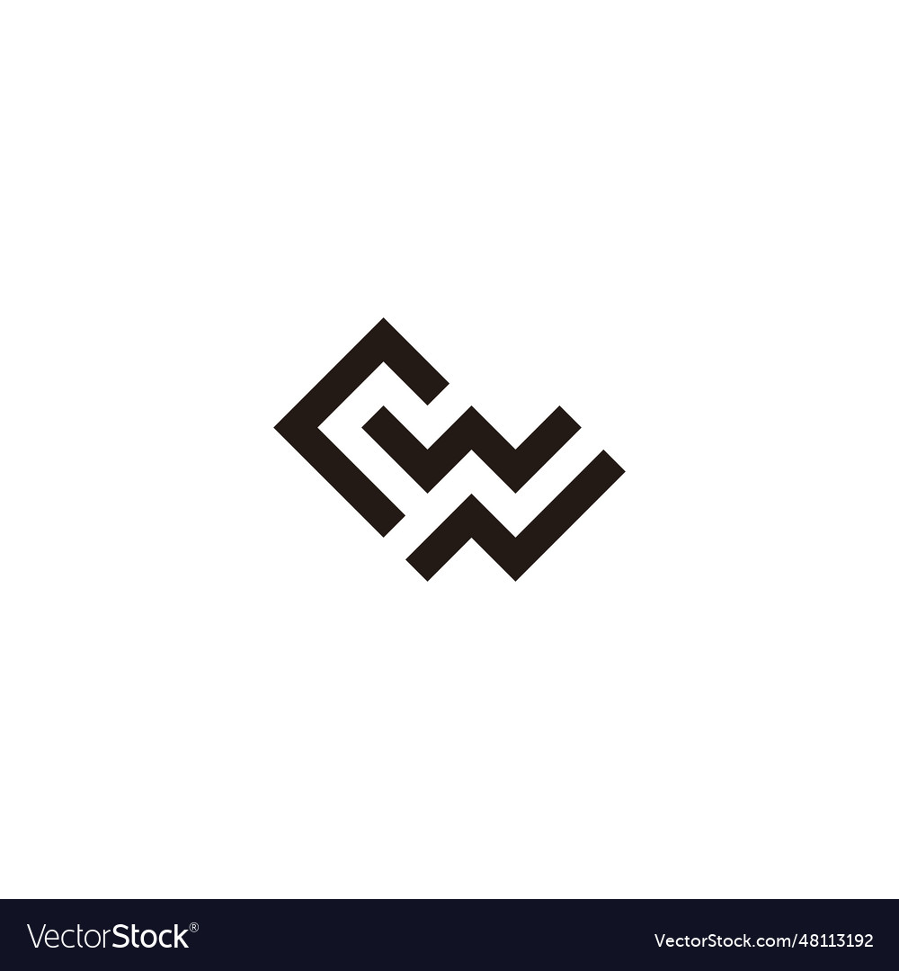 Letter r w n square geometric symbol simple logo Vector Image