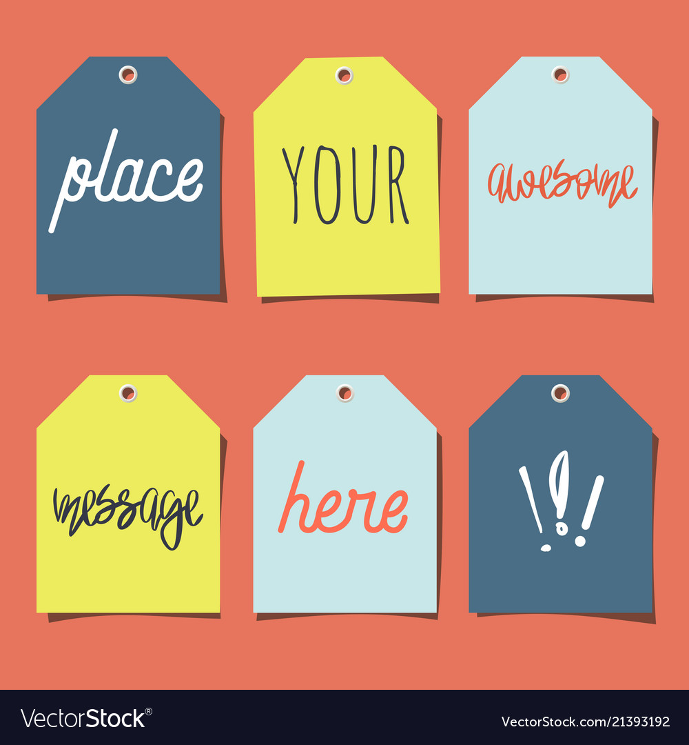Set of 6 empty tags vector image Set of 6 empty tags