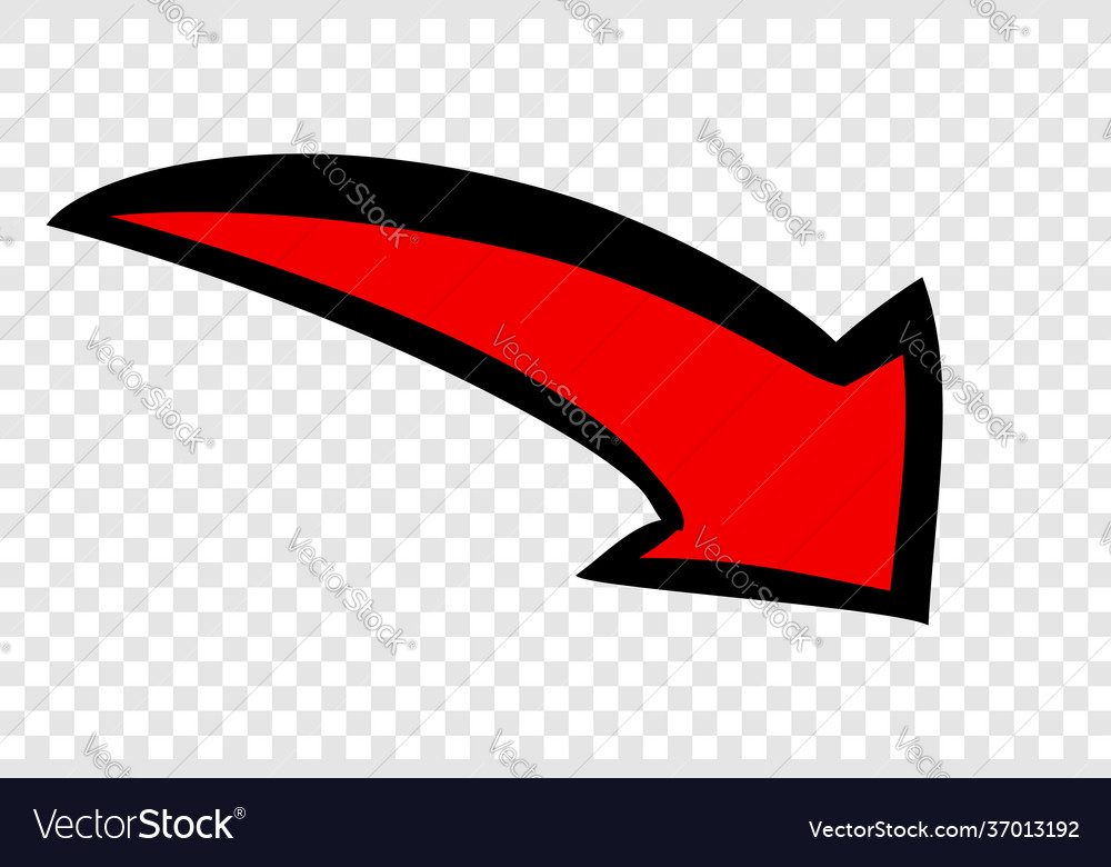 Simple doodle hand draw red big mark arrows