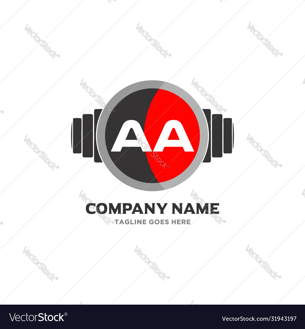 Aa Buchstaben Logo Design Ikone Fitness und Musik