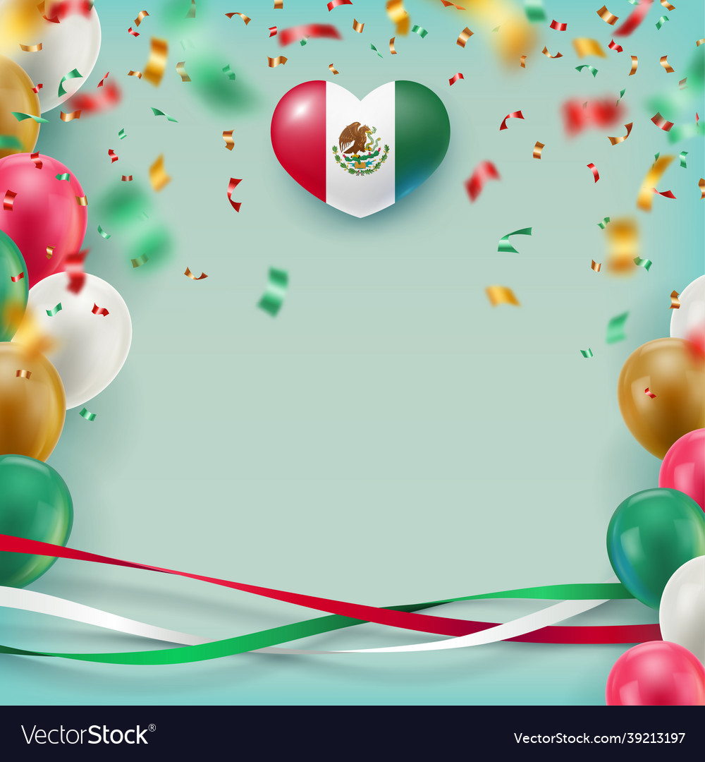 Blank banner in mexican flag colors space for text