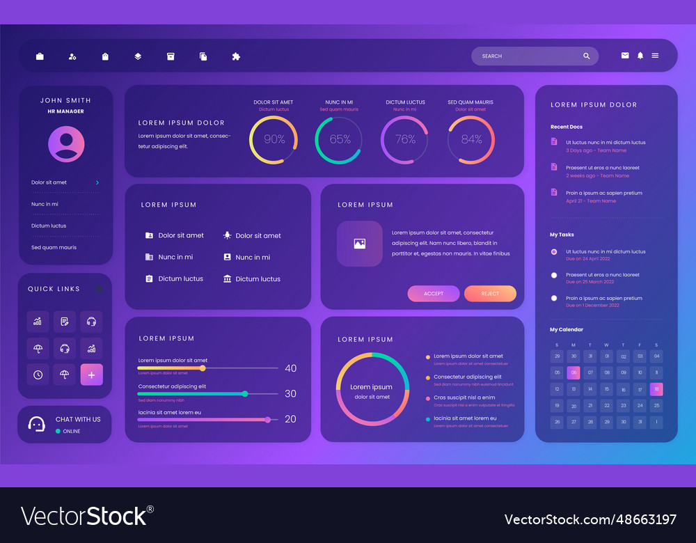 Business dashboard ui template design stock Vector Image