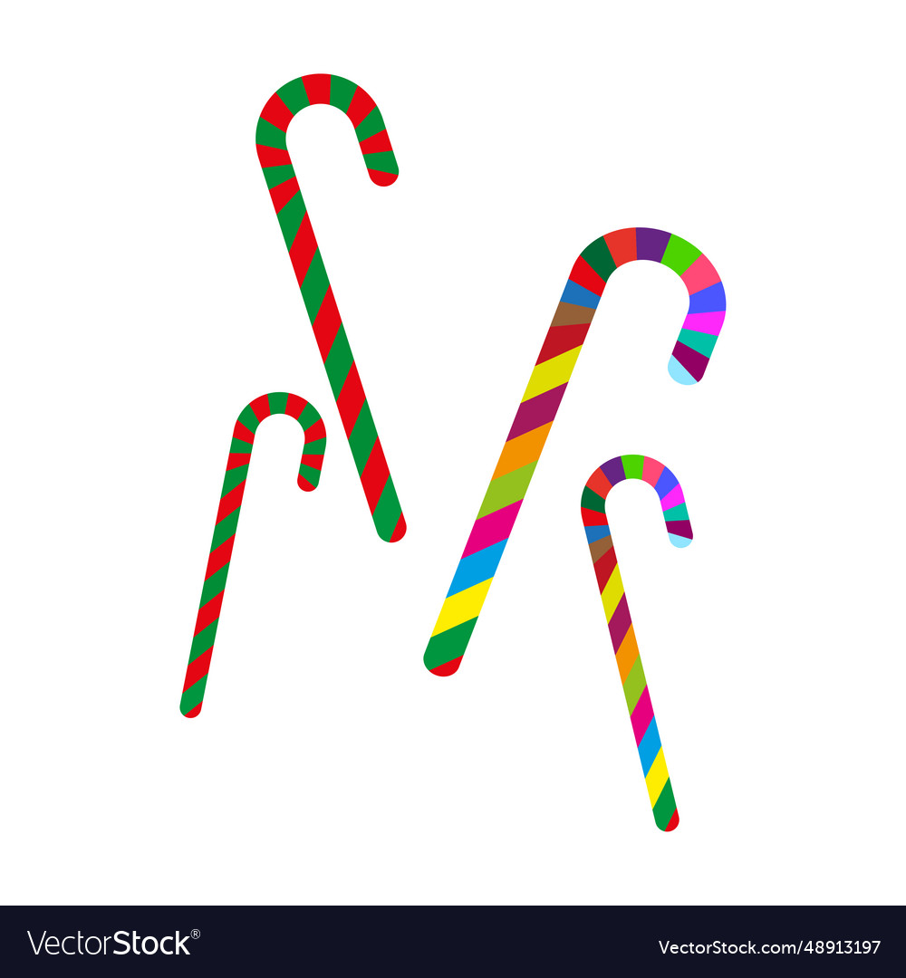 Candy cane icon set eps 10