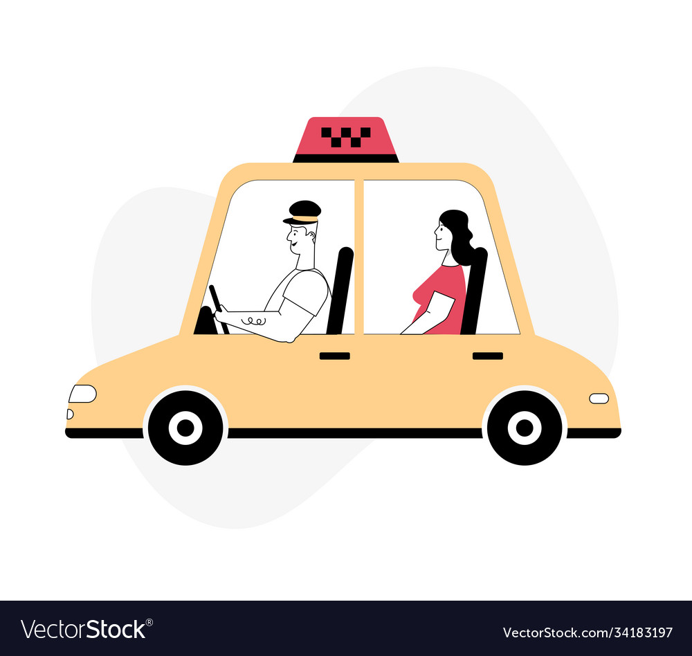 Driver And Passenger In Car Front And Side View Vector Image 8244