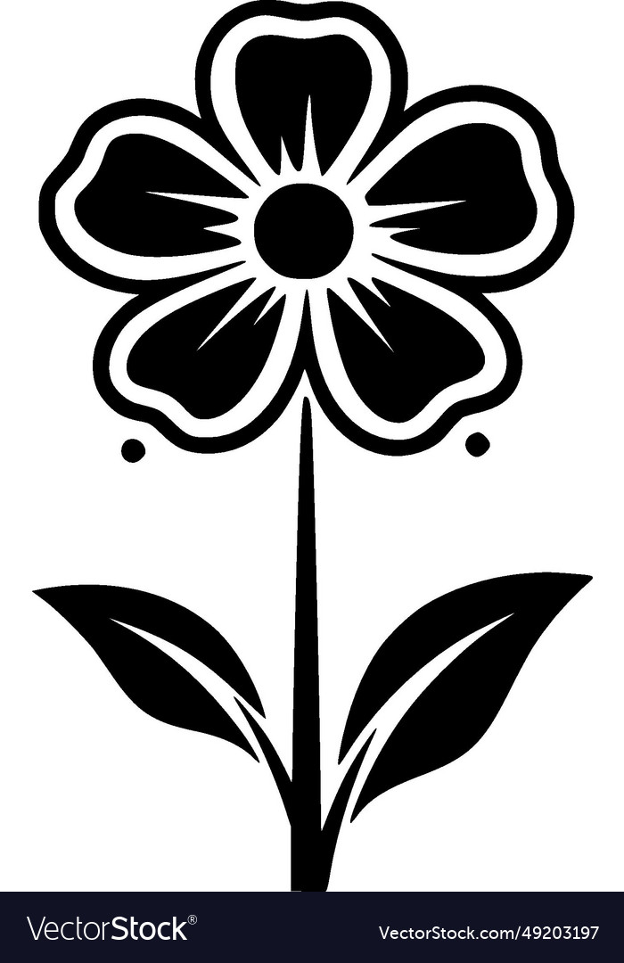 Flower - black and white Royalty Free Vector Image