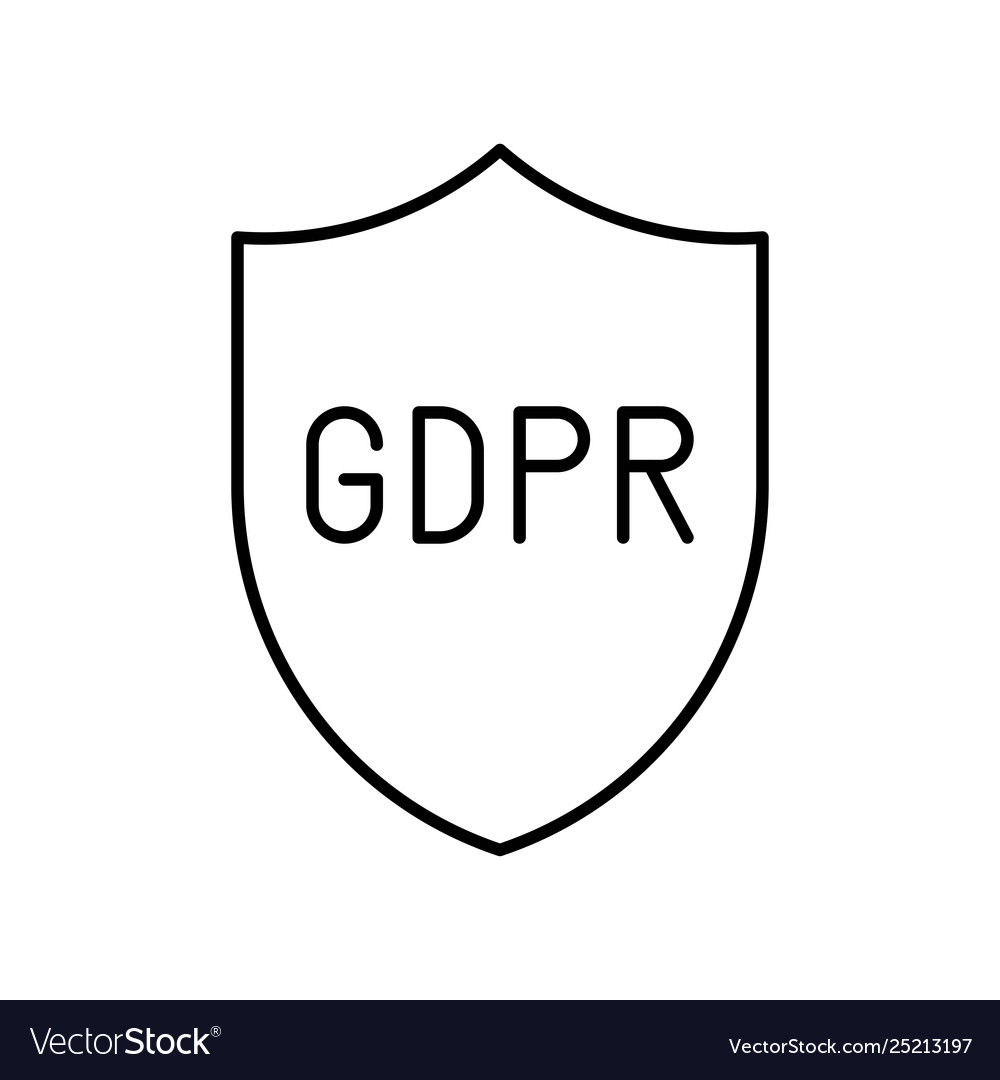 Gdpr general data protection regulation icon line Vector Image