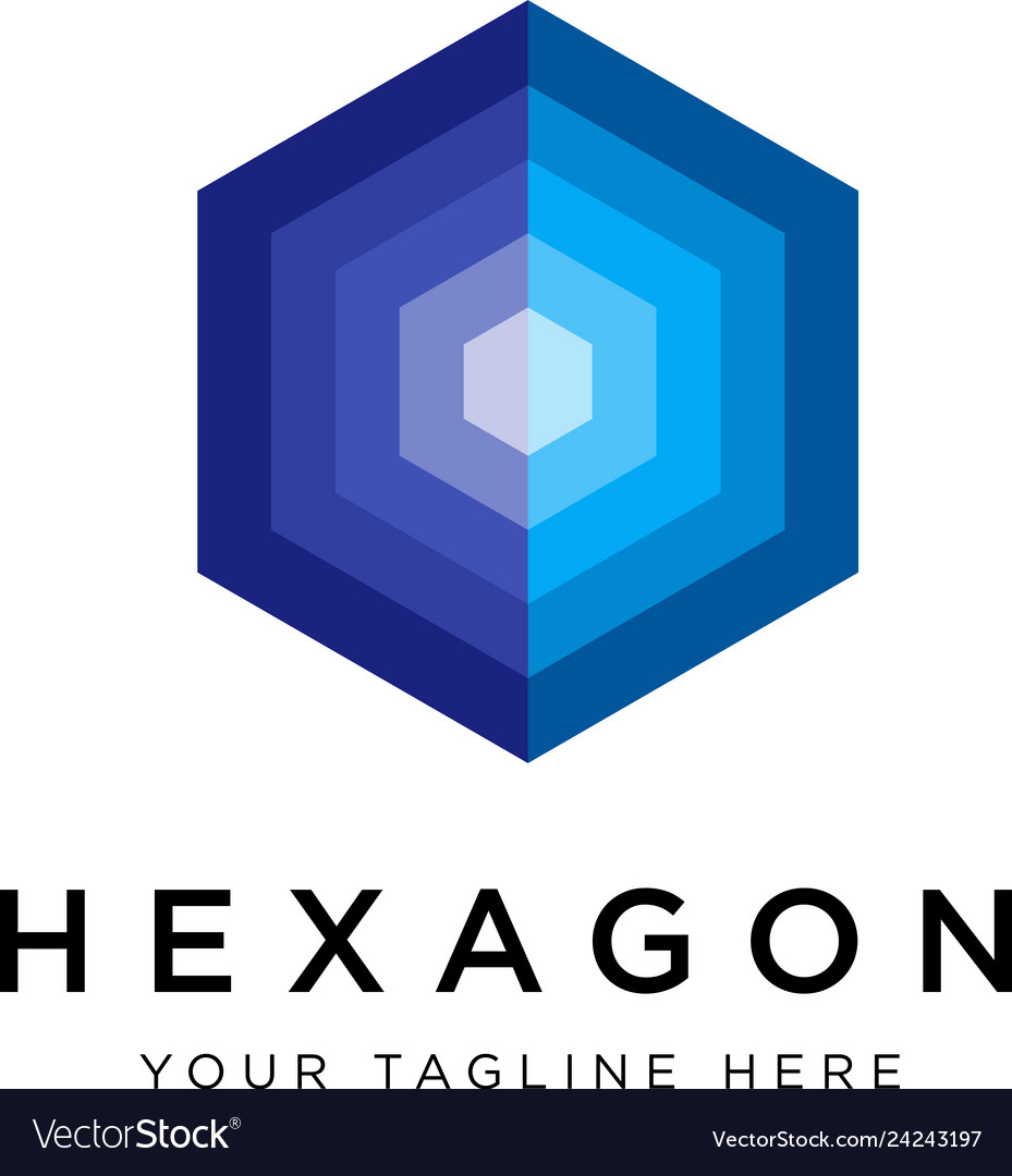 Hexagon logo concept creative minimal design Vector Image