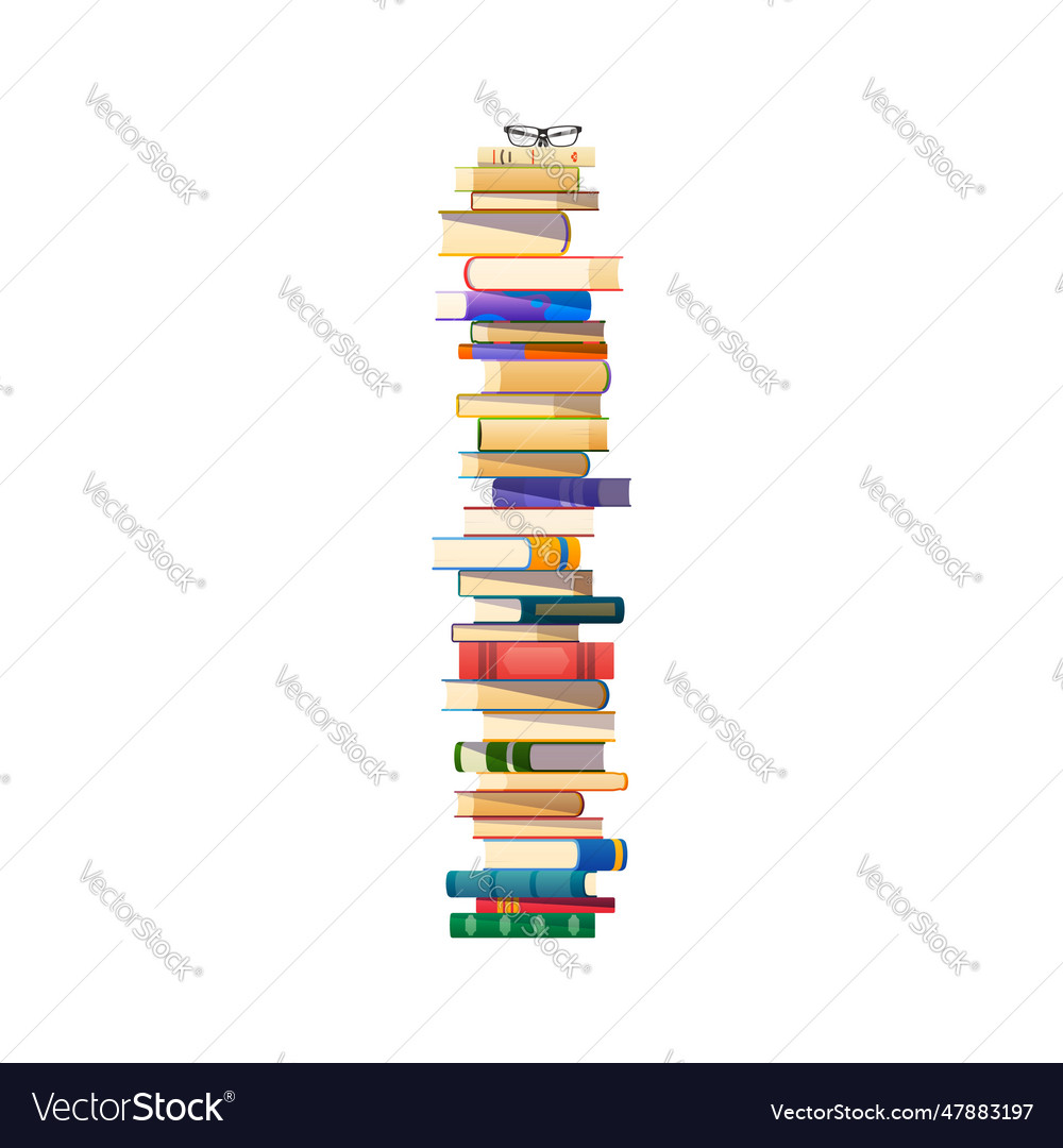 High book stack or pile school textbooks heap Vector Image