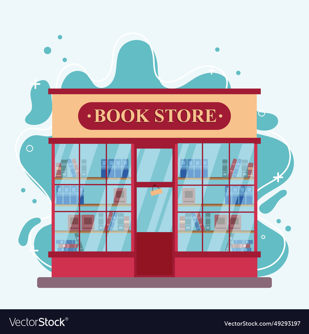 Isolated colored book store building sketch icon