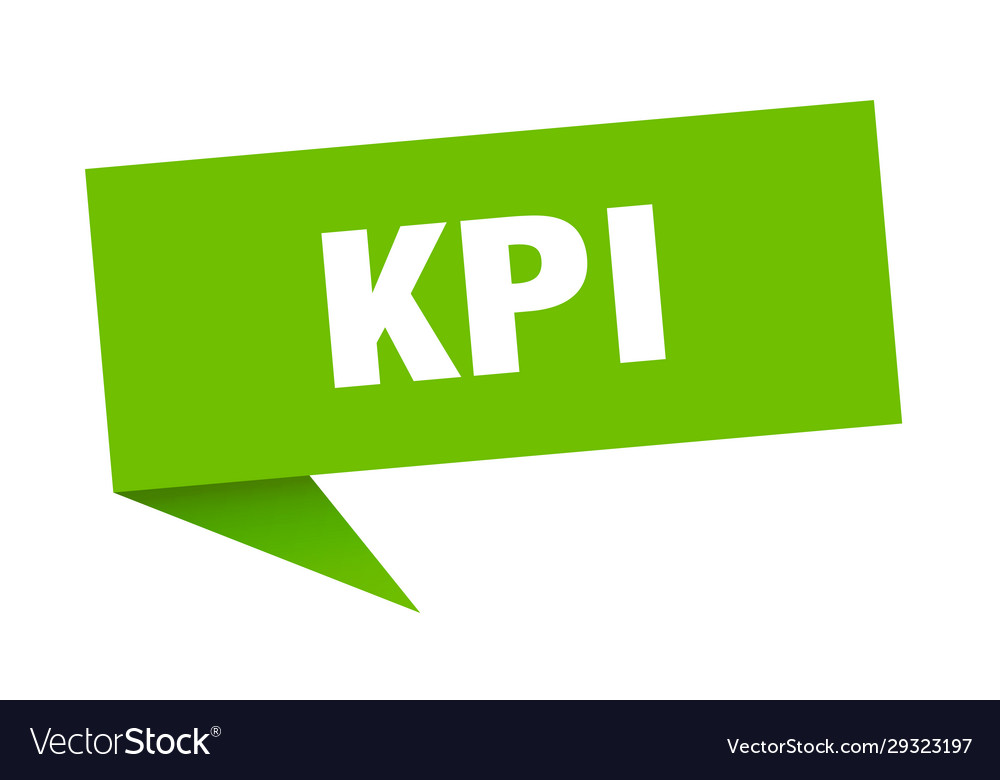 Kpi speech bubble ribbon sign banner