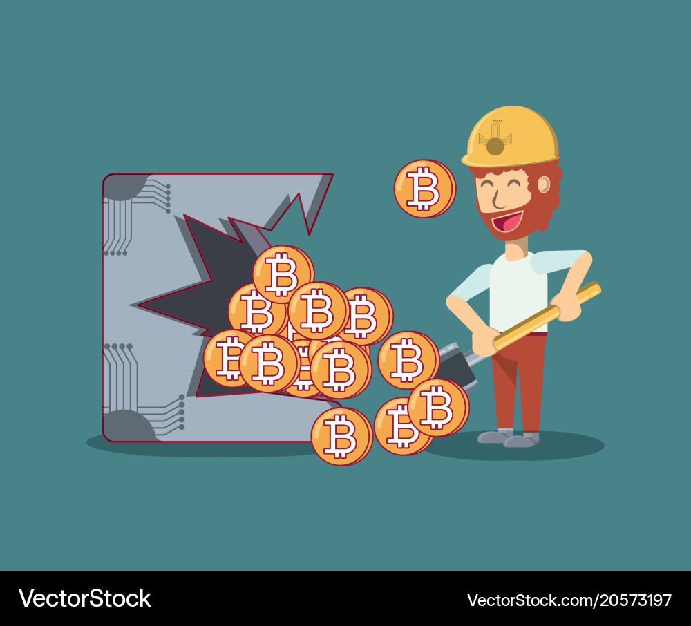Mining cryptocurrency design Royalty Free Vector Image