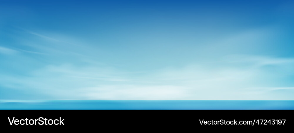 Morning sky horizon spring scape in blue Vector Image