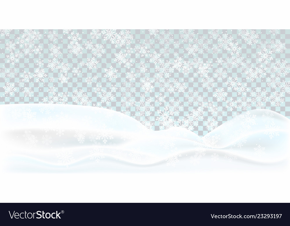 Realistic snowdrift isolated on transparent