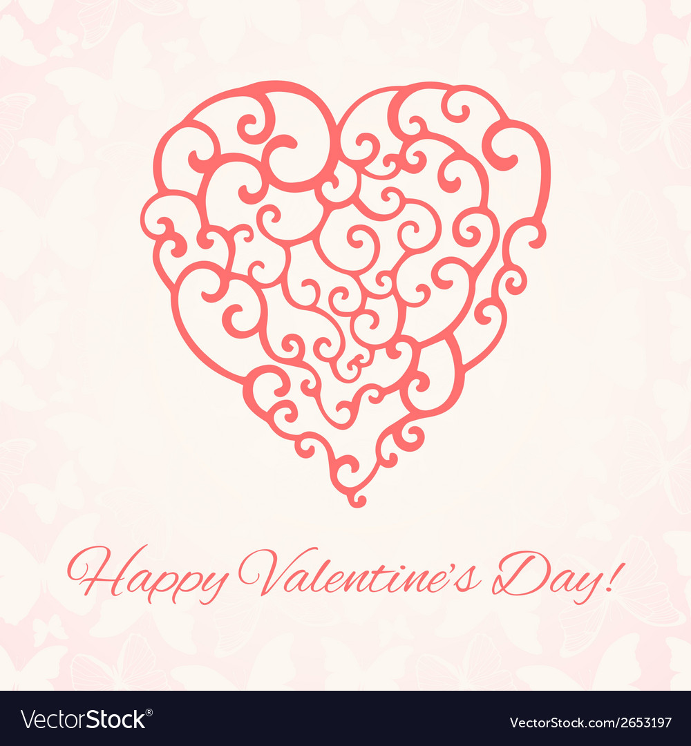 Valentines day romantic background template Vector Image