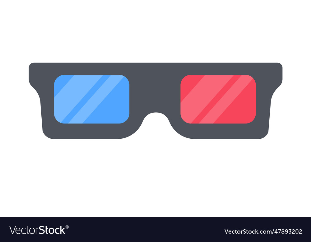 3d glasses with red and blue lenses for watching Vector Image