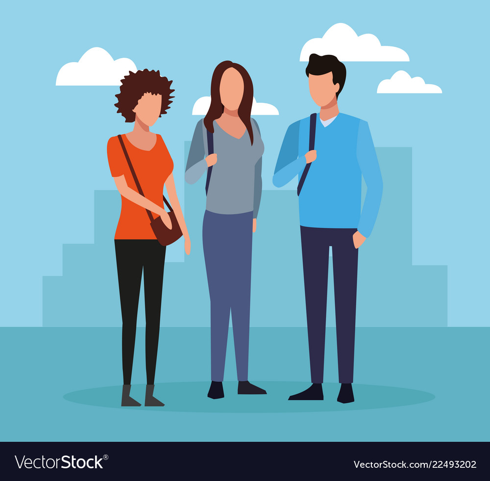 Friends meeting cartoon Royalty Free Vector Image