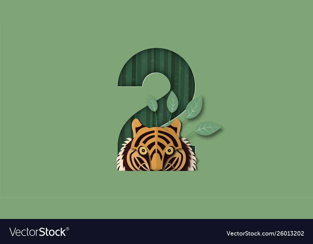 International tiger day with face and number