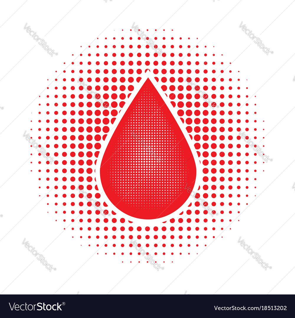 Red human blood drop