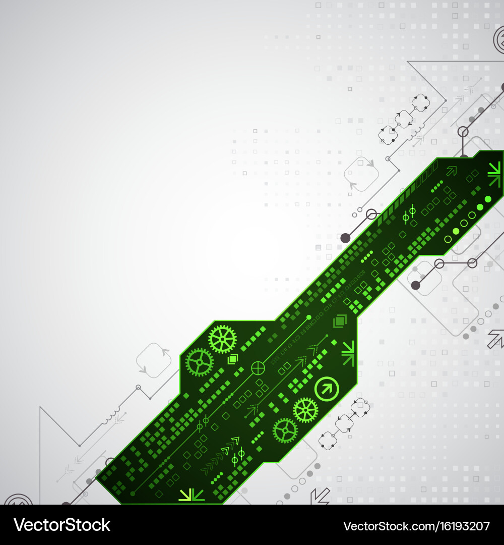 Abstract background with green technological Vector Image