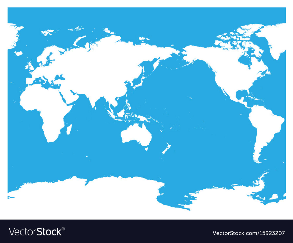 Australia Centric World Map Australia And Pacific Ocean Centered World Map Vector Image