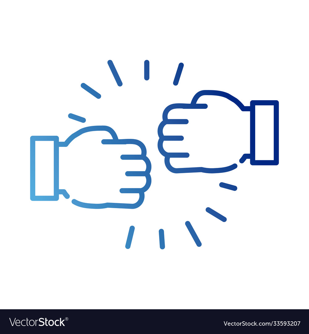 Handshake fists gradient style icon