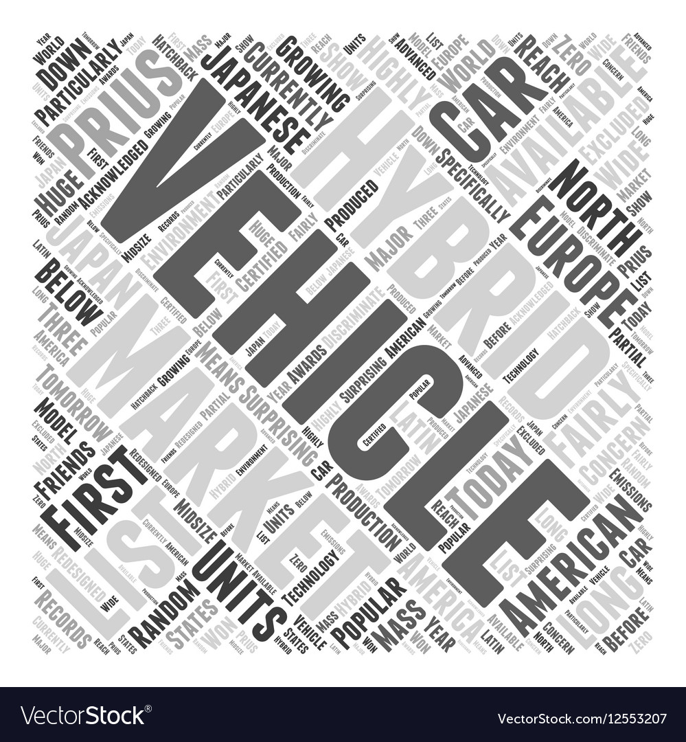Hybrid Vehicles List Word Cloud Concept Royalty Free Vector Hybrid Vehicles List Word Cloud Concept Vector Image