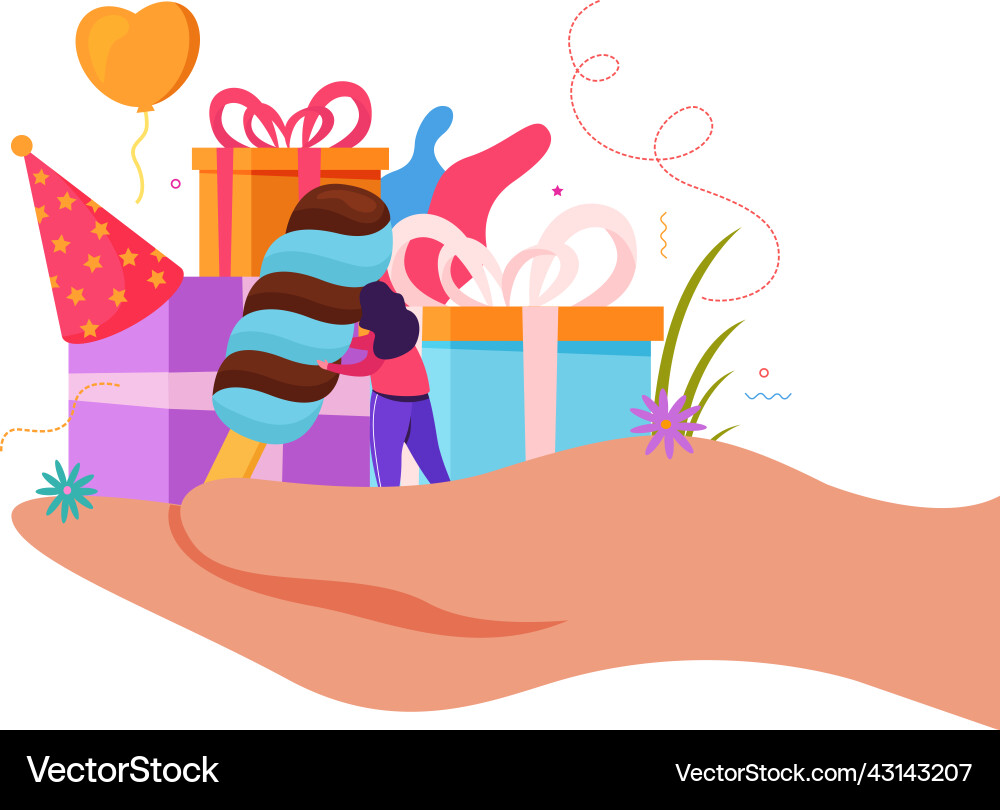 Ice cream flat composition Royalty Free Vector Image